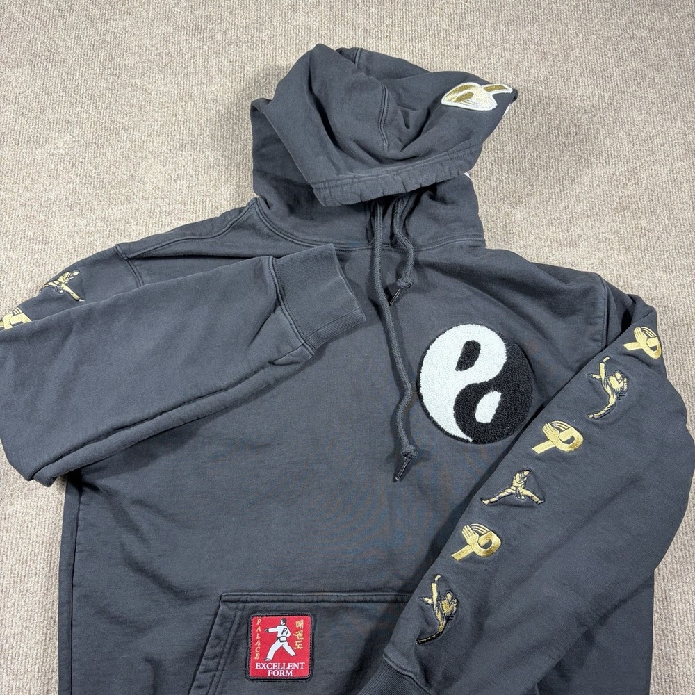 Palace International Federation Hoodie Black Chenille Patch Logo Men's Medium